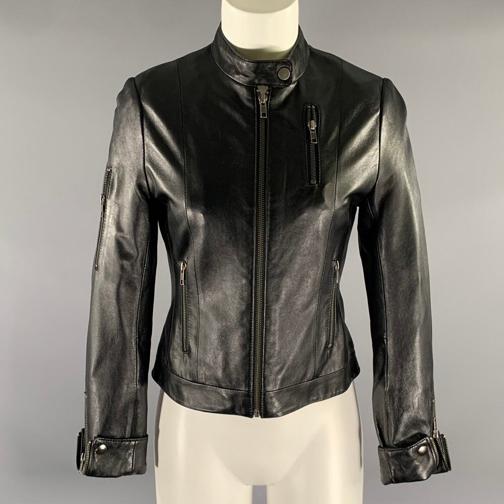 WEST COAST LEATHER Size 2 Black Leather Lambskin Jacket